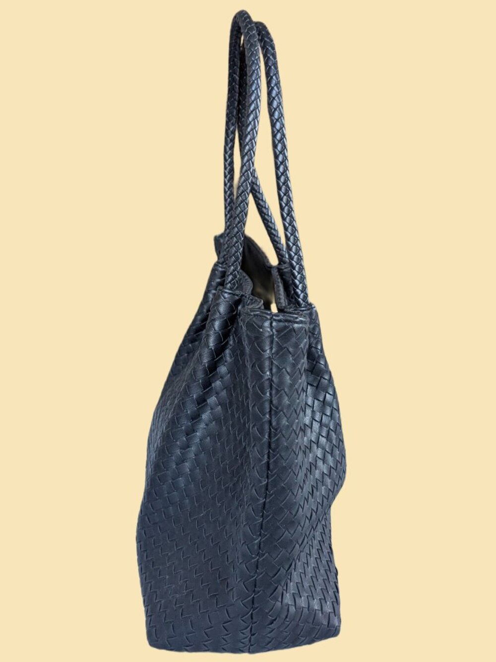 Lulu Dharma Black Napa Vegan Leather Tote Bag - Picture 6 of 10